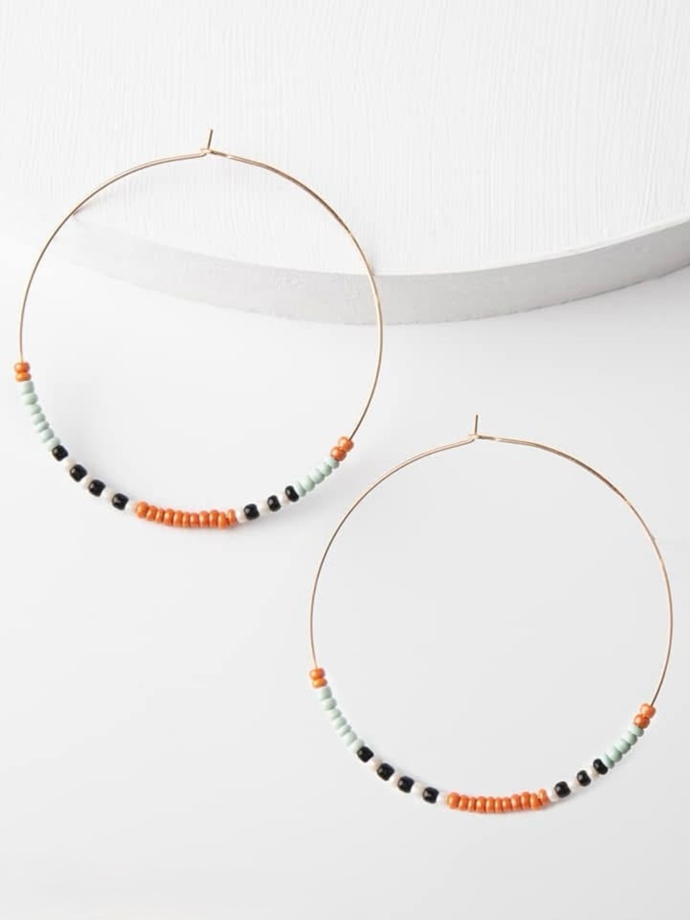 NEW Beaded Gold Hoops